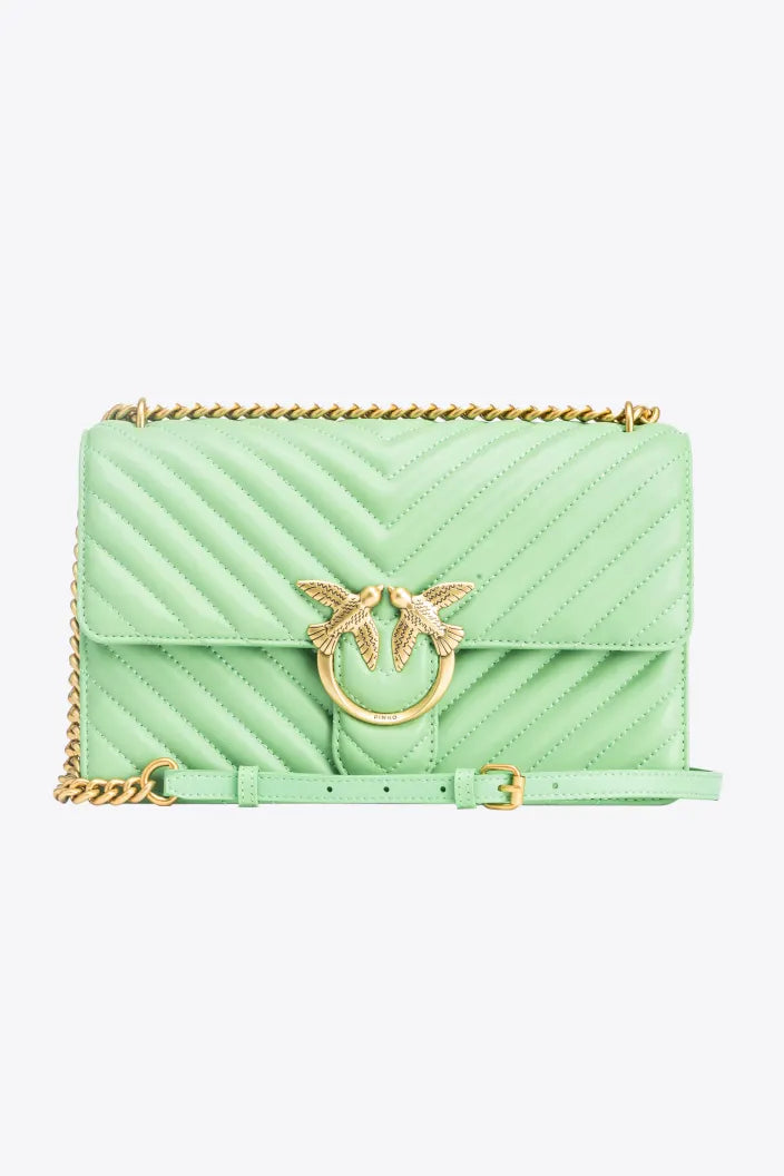 CLASSIC LOVE BAG ONE CHEVRON VERT MENTHE-OR ANTIQUE