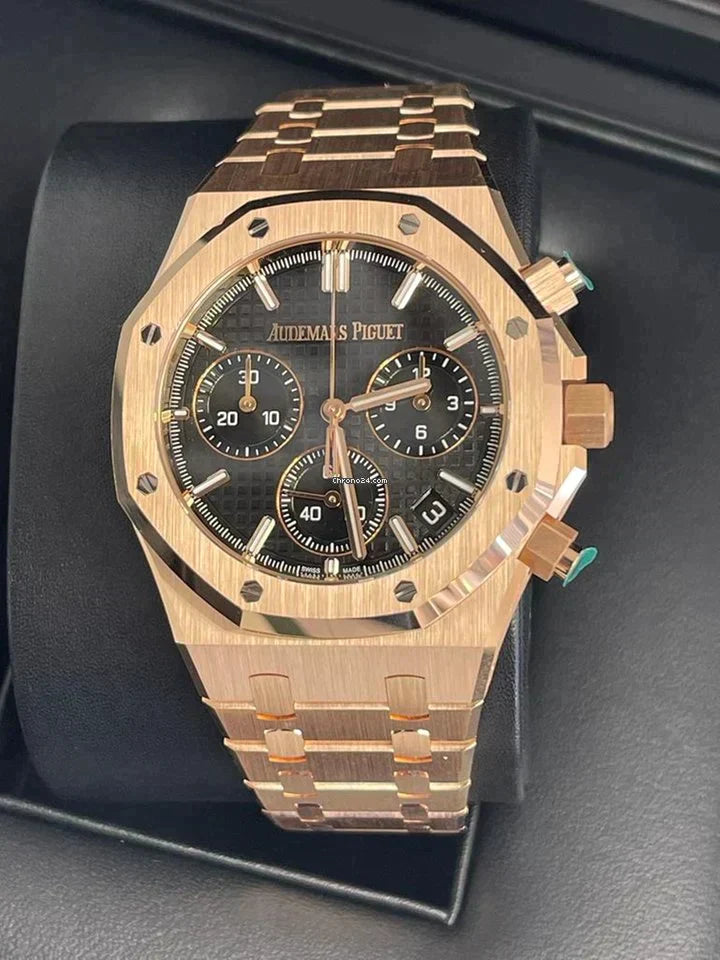 audemars piguet royal oak chronograph rose gold black dial