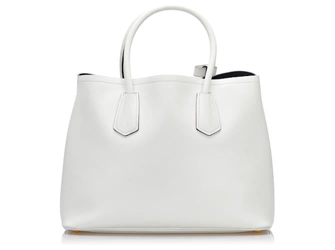 Prada Sac a main en cuir Saffiano blanc