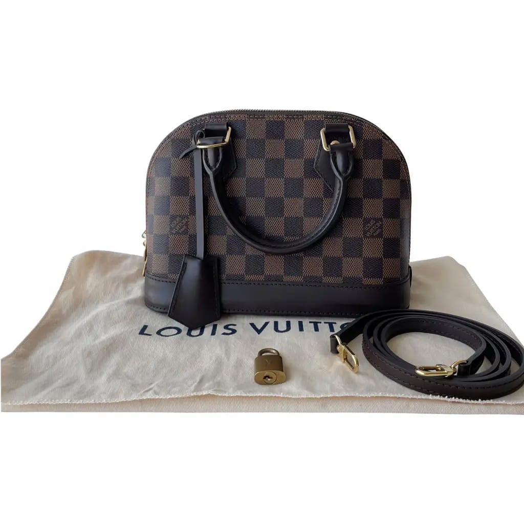 SAC À MAIN ALMA BB DAMIER EPIN EN VRAI CUIR