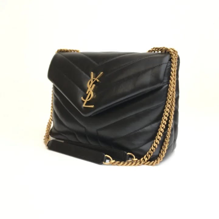 saint laurent loulou petit sac à bandoulière en cuir noir