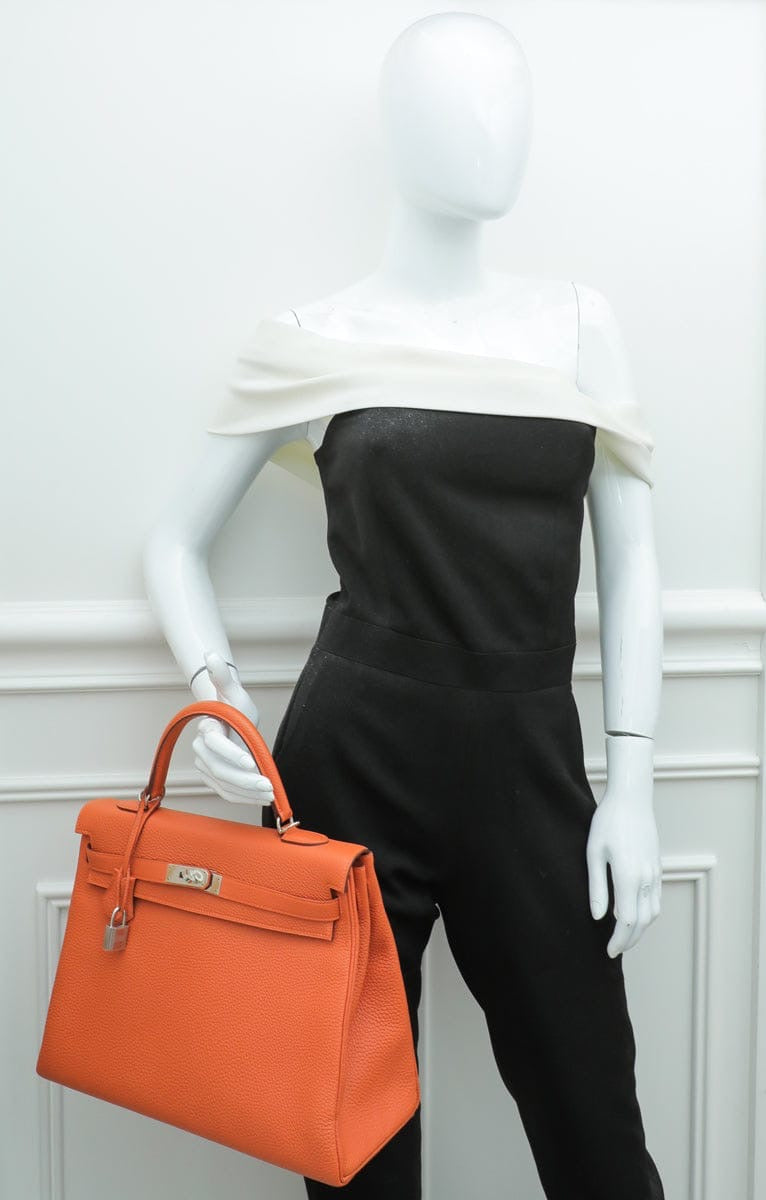 SAC HERMÈS KELLY RETOURNE EN
VRAI CUIR ORANGE