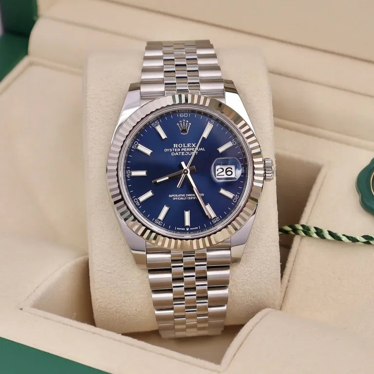 Rolex Datejust Blue Stick Dial Oyster