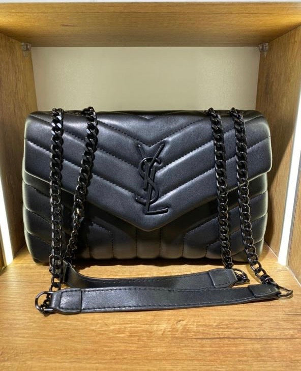 saint laurent loulou petit sac à bandoulière en cuir noir