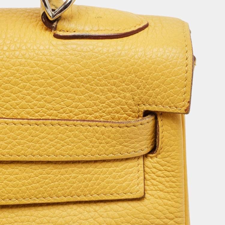 SAC HERMÈS KELLY RETOURNE EN VRAI CUIR MOUTARDE