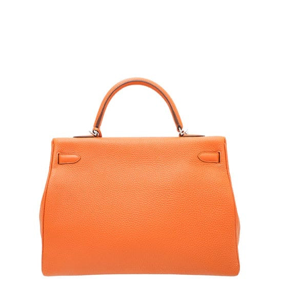 SAC HERMÈS KELLY RETOURNE EN
VRAI CUIR ORANGE