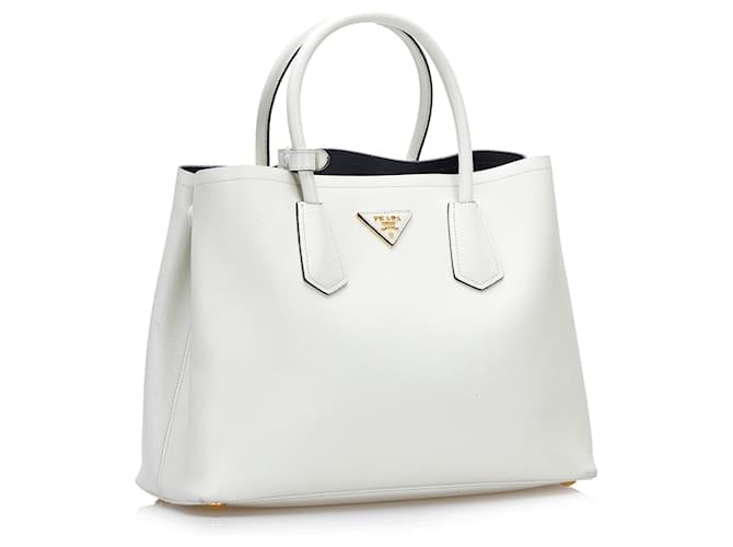 Prada Sac a main en cuir Saffiano blanc