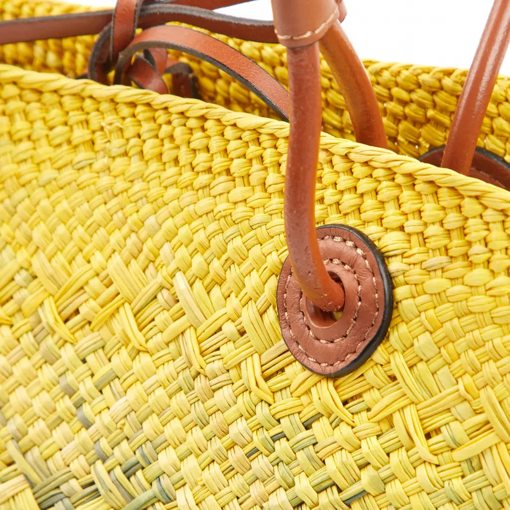 JACQUEMUS Panier Anagram en palmier Iraca et cuir de veau