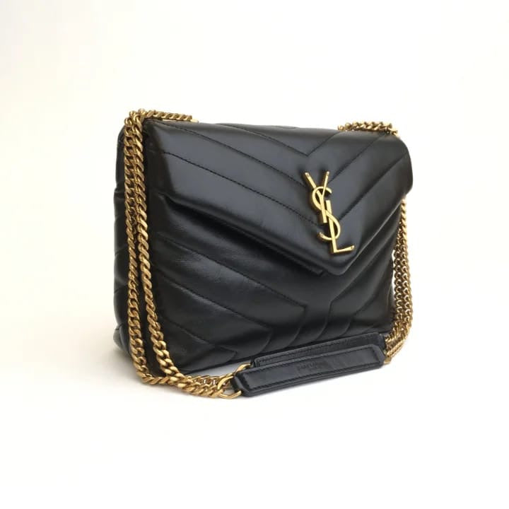 saint laurent loulou petit sac à bandoulière en cuir noir