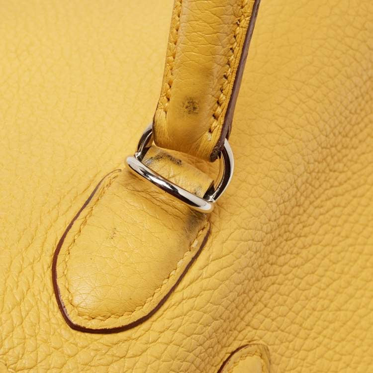 SAC HERMÈS KELLY RETOURNE EN VRAI CUIR MOUTARDE