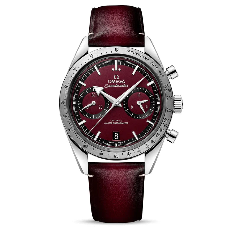 Ω OMEGA  Speedmaster 57 Cuir Rouge