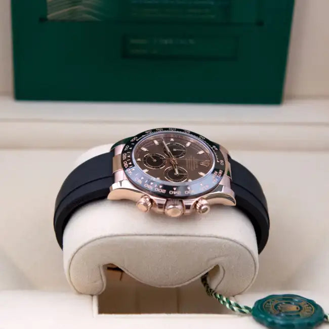 Rolex Daytona  Rose Gold with chocolate Dial Black Ceramic Bezel Oyste