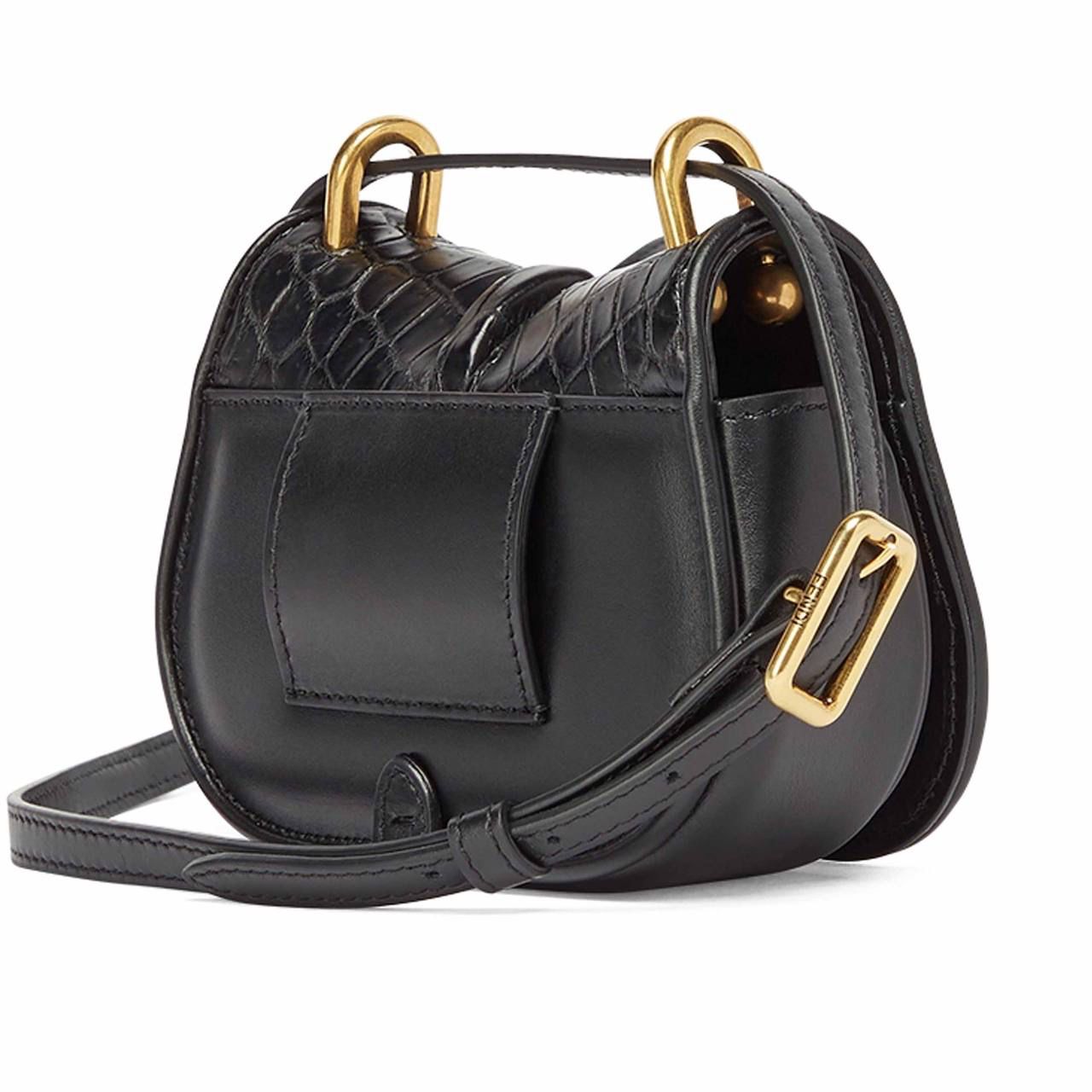 C’mon Black crocodile Fendi leather bag For Women