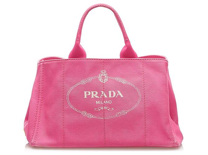 Sac à main Prada rose à logo Canapa