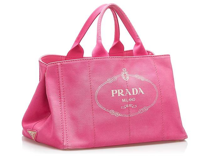 Sac à main Prada rose à logo Canapa