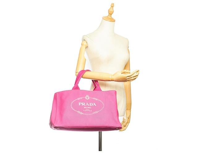 Sac à main Prada rose à logo Canapa