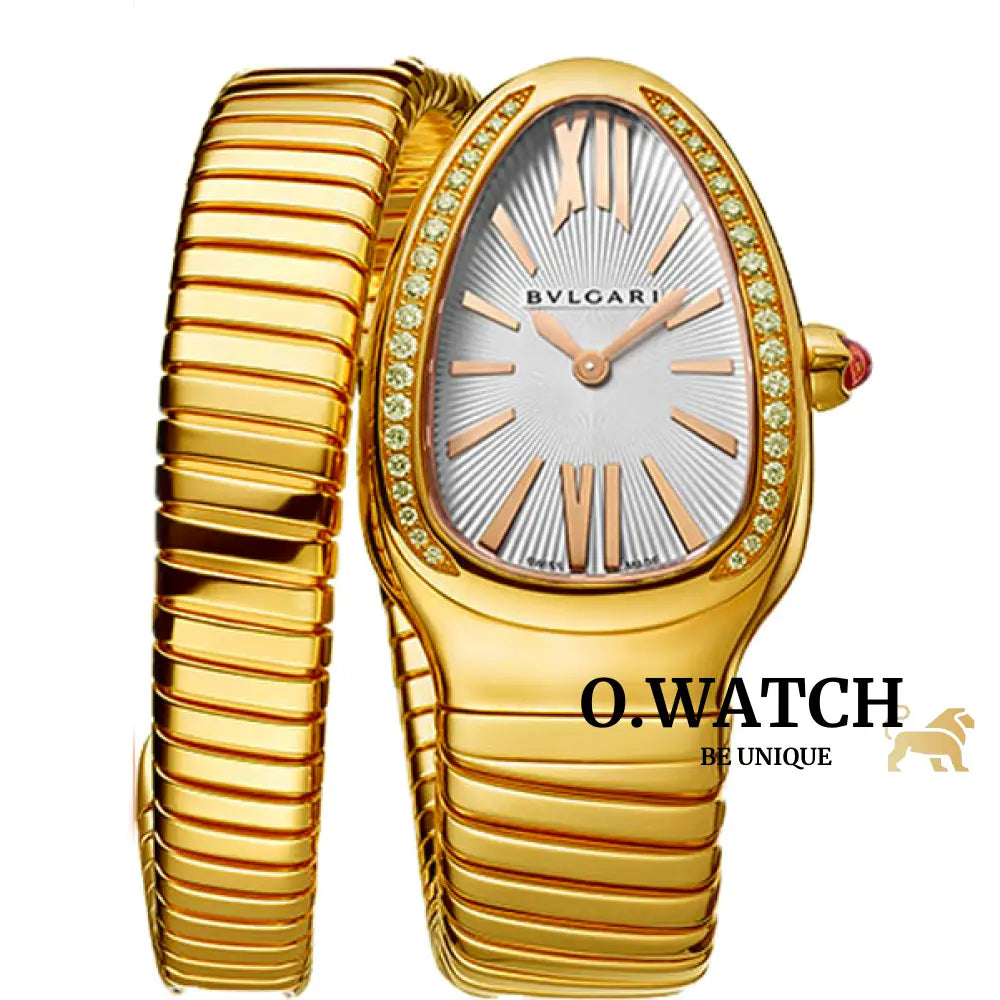 Bvlgari Serpenti Gold White Montre Femme