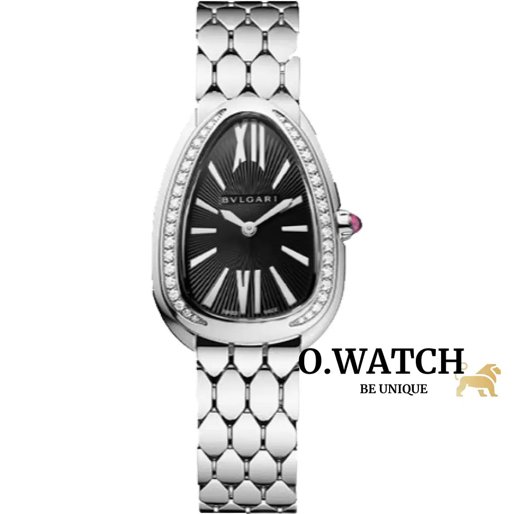 Bvlgari Silver Black Montre Femme