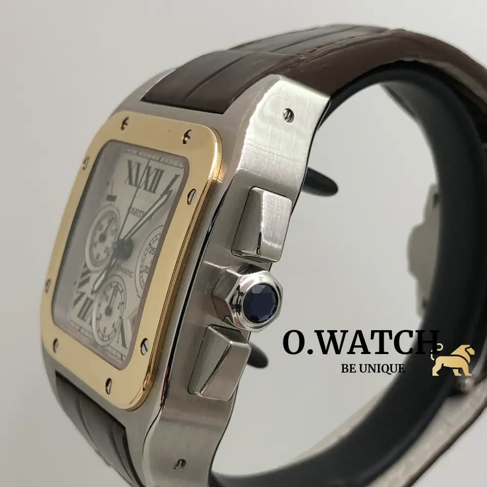 Cartier Santos Chronograph Stainless Steel Bronze Montre