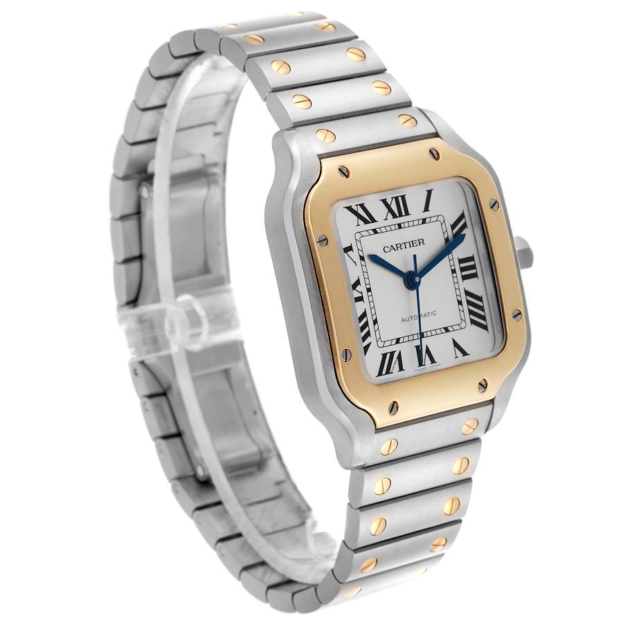 Cartier Santos Medium Steel Yellow Gold Mens Watch