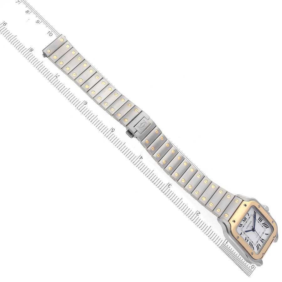 Cartier Santos Medium Steel Yellow Gold Mens Watch