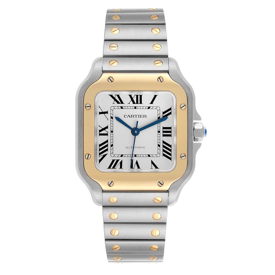 Cartier Santos Medium Steel Yellow Gold Mens Watch