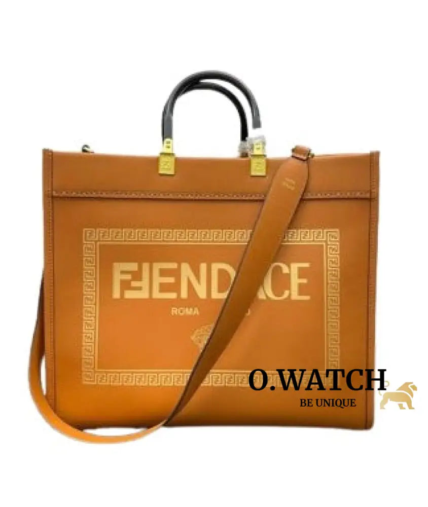 Fendi X Versace Fendace Convertible Sunshine Shopper Tote Printed Leather Medium