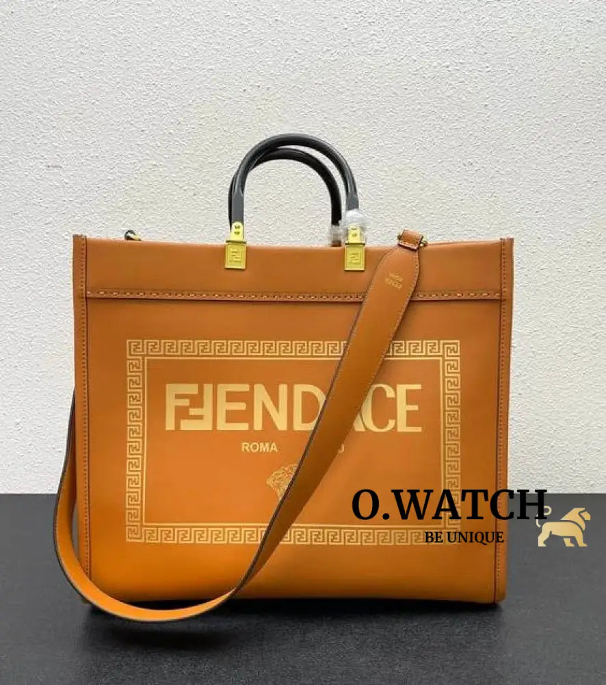 Fendi X Versace Fendace Convertible Sunshine Shopper Tote Printed Leather Medium