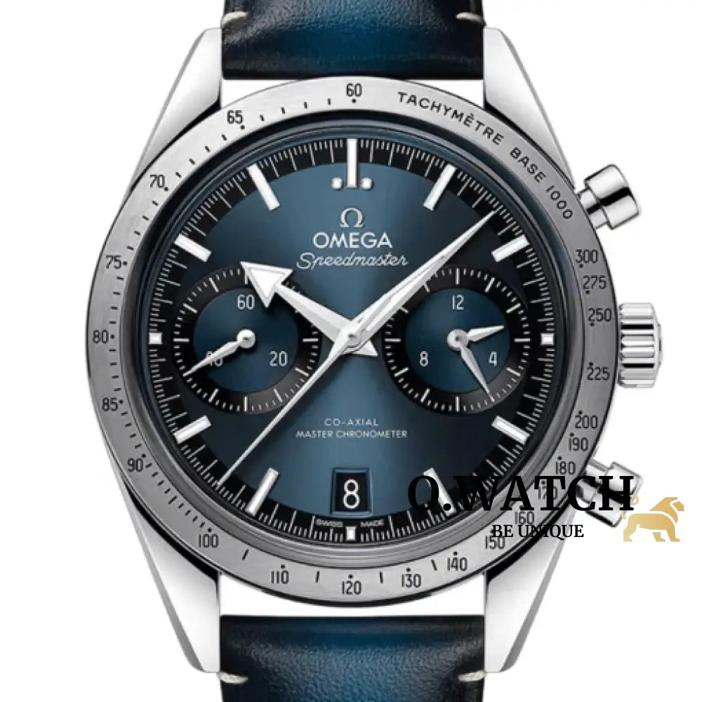 Ω Omega Speedmaster 57 Cuir Bleu