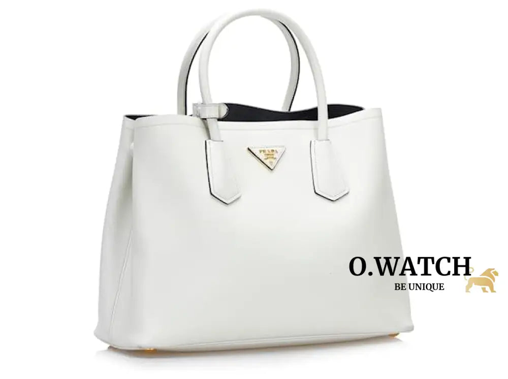 Prada Sac A Main En Cuir Saffiano Blanc