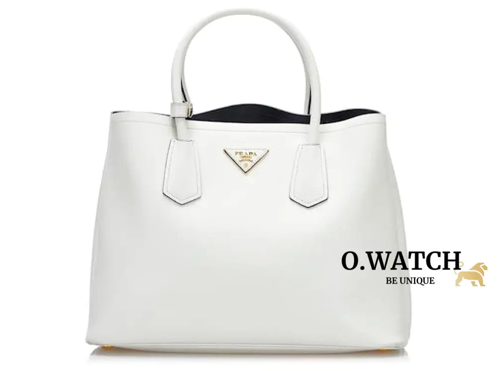 Prada Sac A Main En Cuir Saffiano Blanc