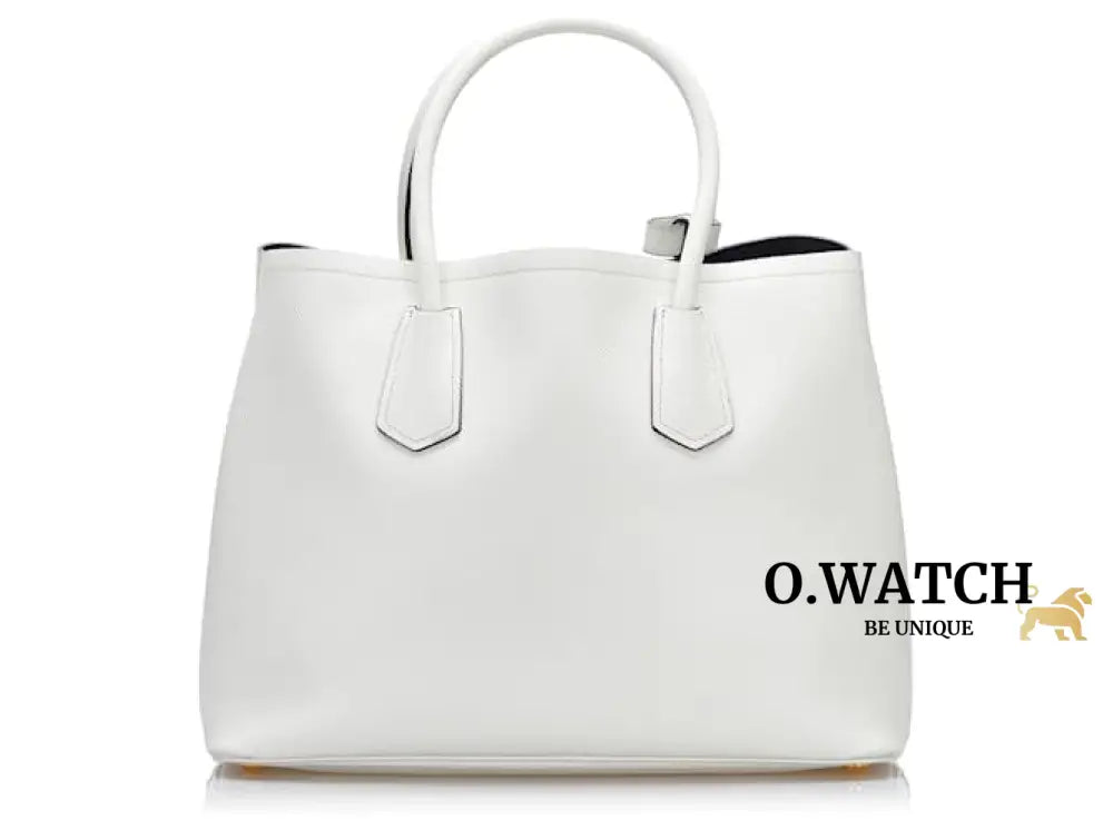 Prada Sac A Main En Cuir Saffiano Blanc