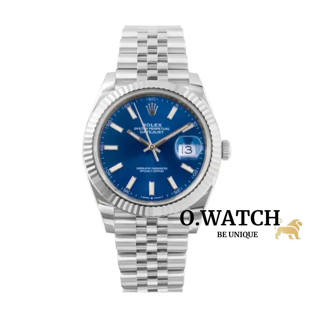 Rolex Datejust Blue Stick Dial Oyster