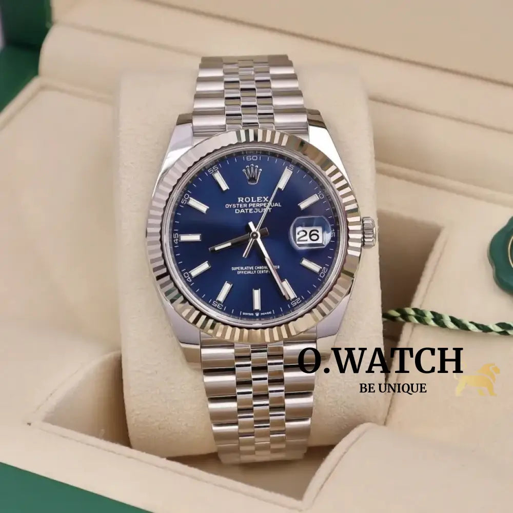 Rolex Datejust Blue Stick Dial Oyster