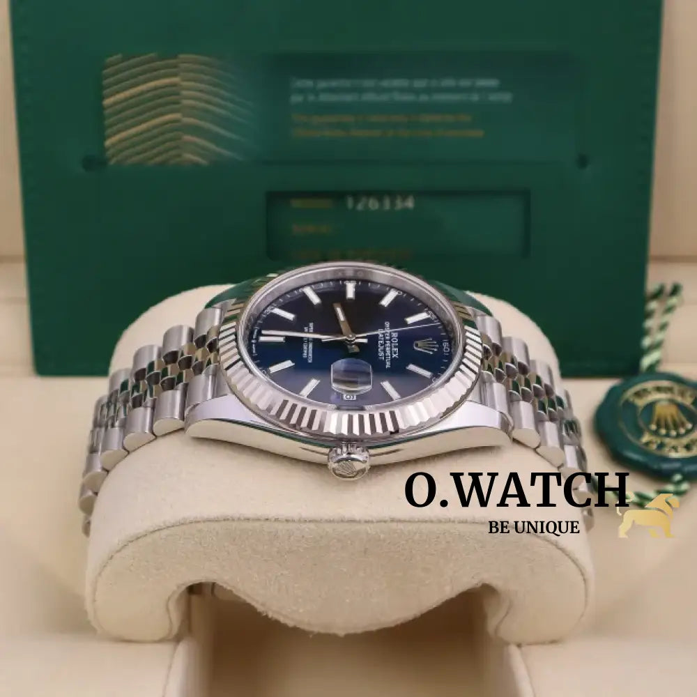 Rolex Datejust Blue Stick Dial Oyster