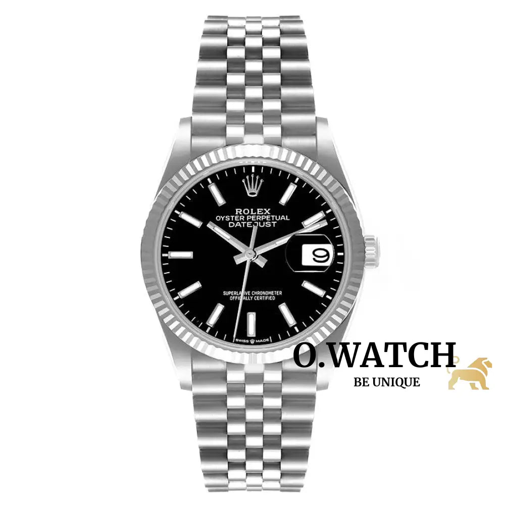 Rolex Datejust Noir Stick Dial Oyster Montre