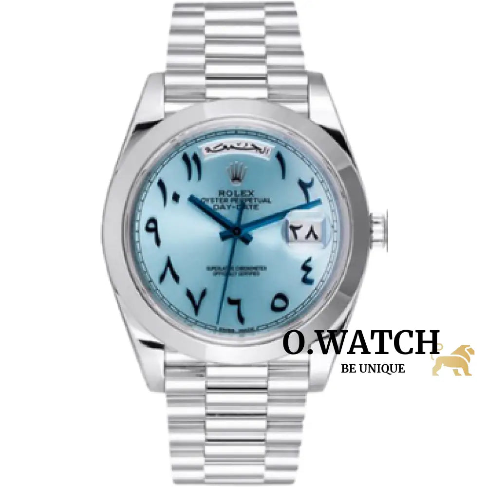 Rolex Day Date Blue Arabic Dial Platinum