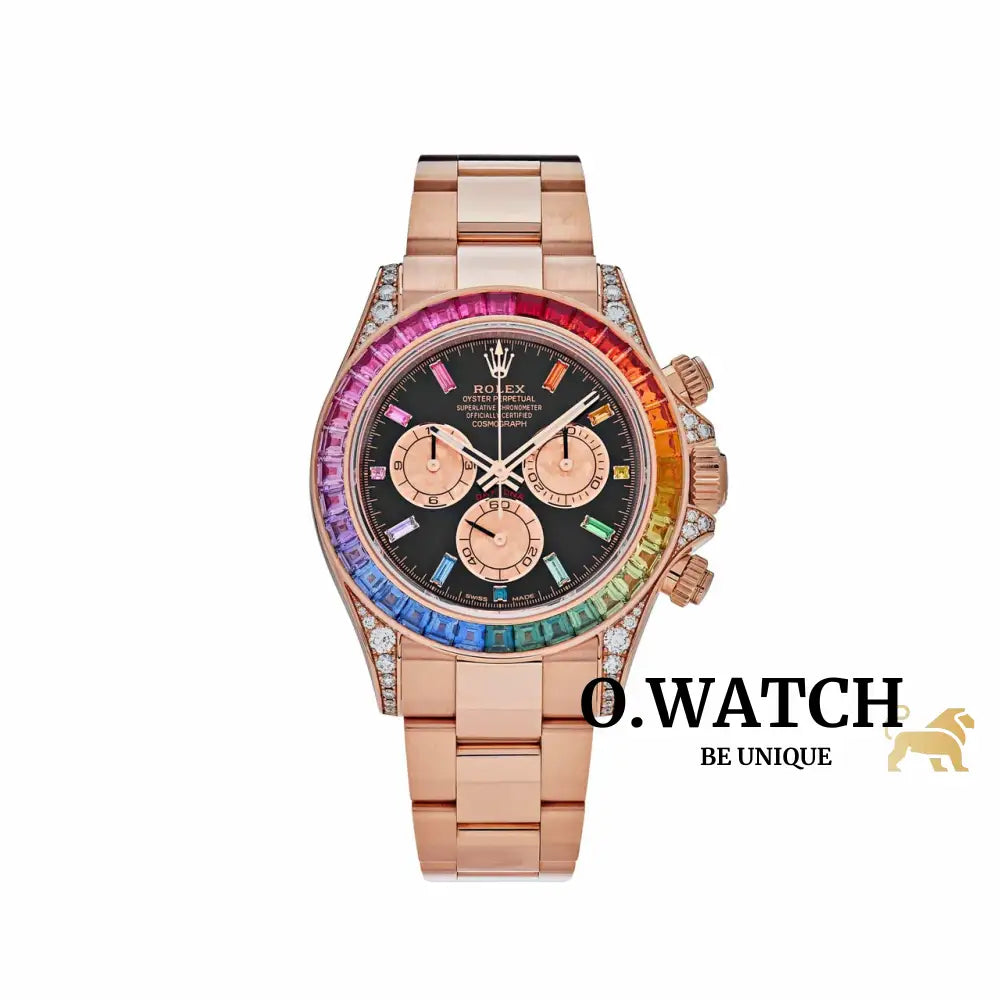 Rolex Daytona Rainbow Rose Gold Montre