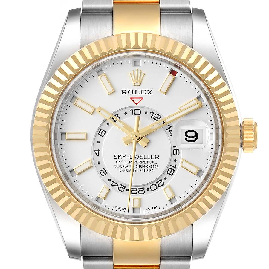 Rolex Sky-Dweller , Steel & 18K Yellow Gold, White Index Dial, 42 mm