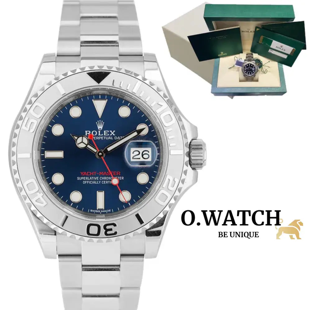 Rolex Yacht-Master Stainless Steel & Platinum Blue Cadran