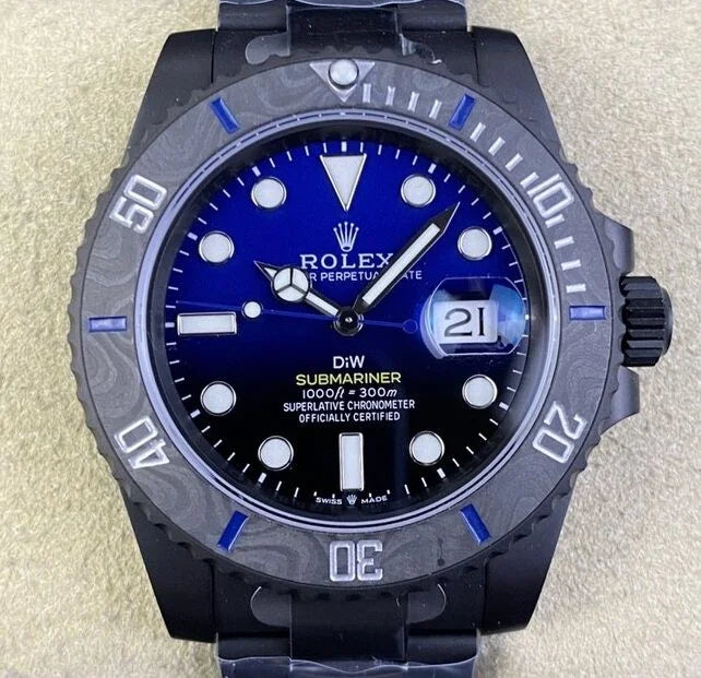 DIW Submariner 40mm DLC Blue/Black Dial SS Bracelet VSF VS3135