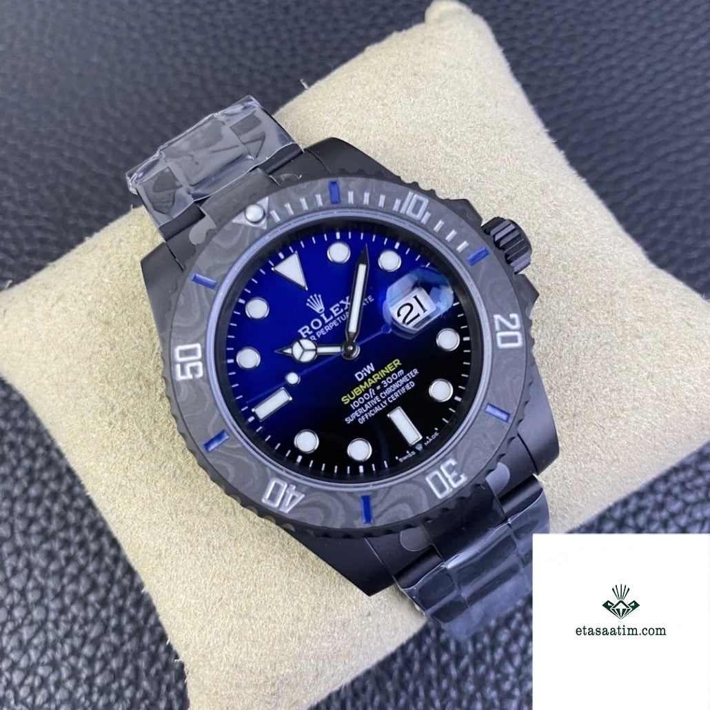 DIW Submariner 40mm DLC Blue/Black Dial SS Bracelet VSF VS3135